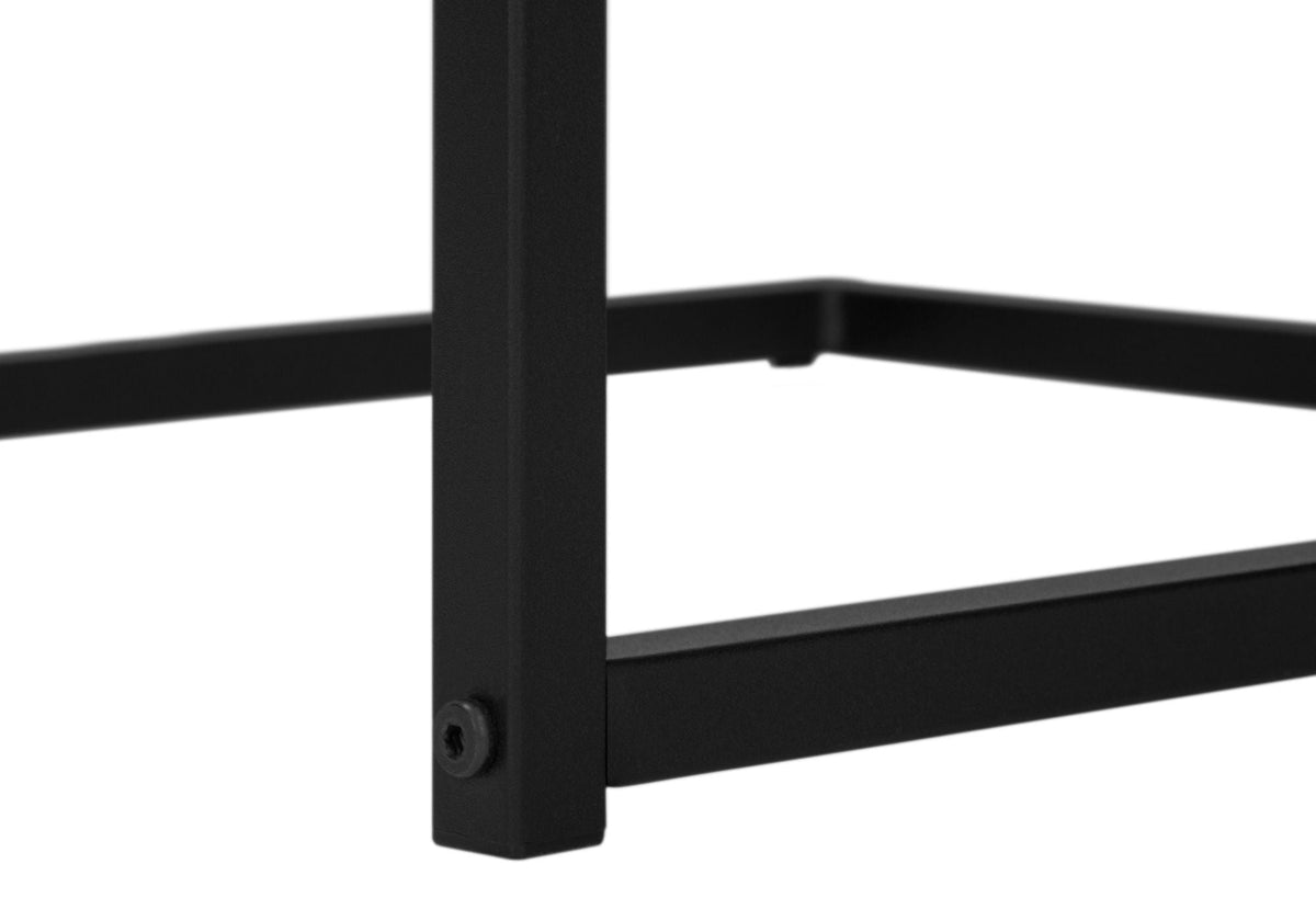 C-Shaped Accent Table with Metal Base - Versatile Wood-Look Top