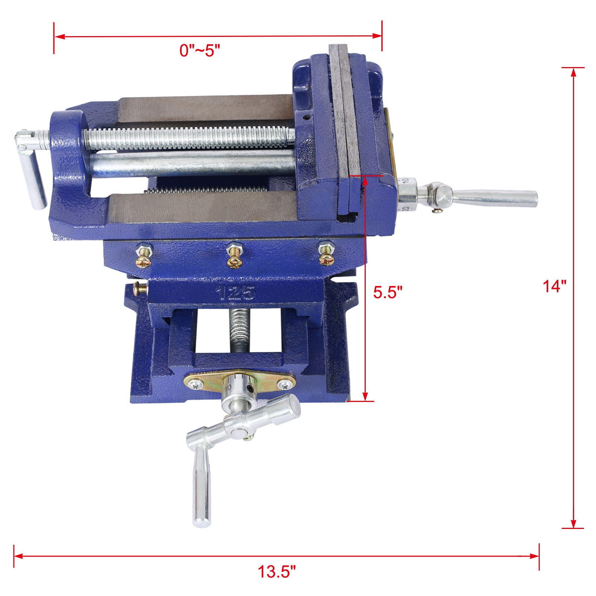 Industrial Quality Cross Slide Vise with Precision Control - Blue