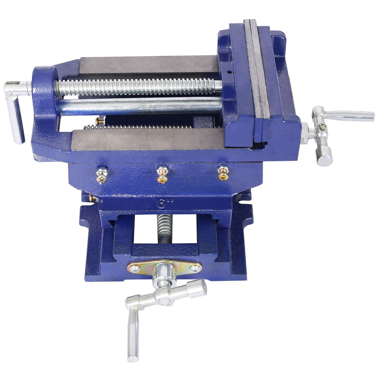 Industrial Quality Cross Slide Vise with Precision Control - Blue