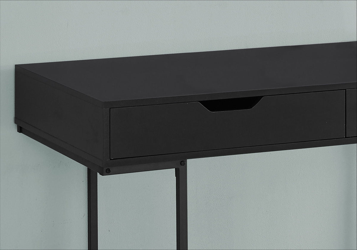 Contemporary Computer Desk with Storage Drawers - Stone-Look Finish