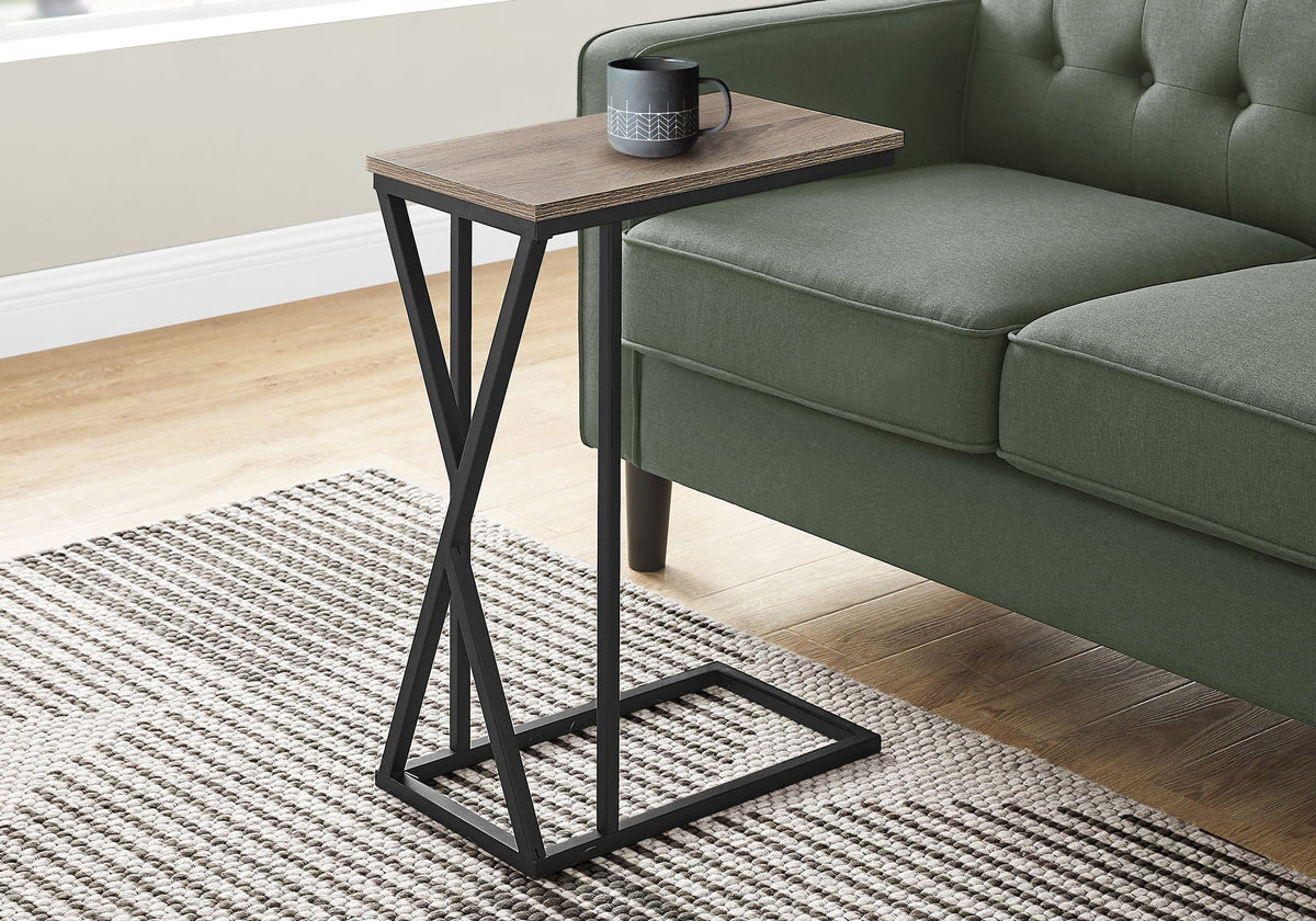 C-Shaped Accent Table with Sliding Base - Multiple Colors