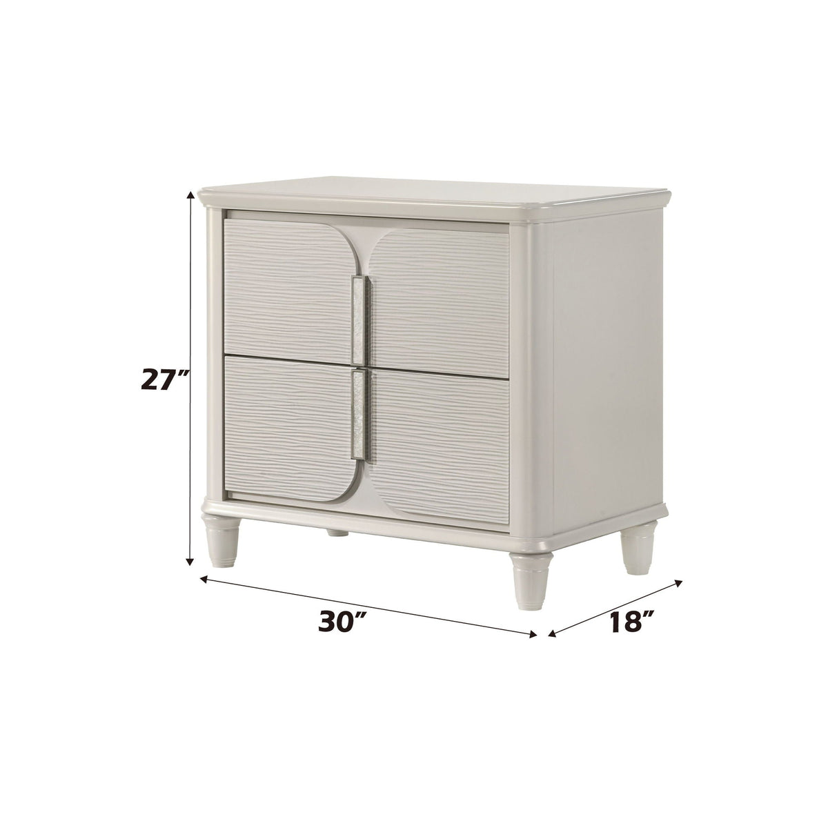 Laveda Nightstand with Spacious Drawers - White