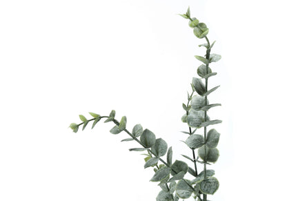44" Tall Artificial Eucalyptus Plant with Black Pot - Lifelike Plastic Greenery