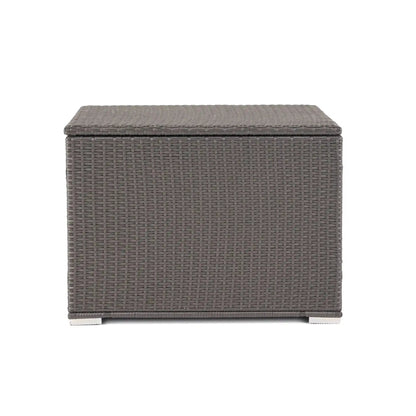 Santa Rosa Storage Table with Durable Polyethylene Rattan - Dark Gray