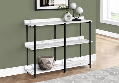 Accent Console Table with 3-Tier Design - Light Brown, White, Black, or Dark Brown