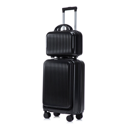 ABS Spinner Wheel Luggage Set with Cosmetic Case - Black