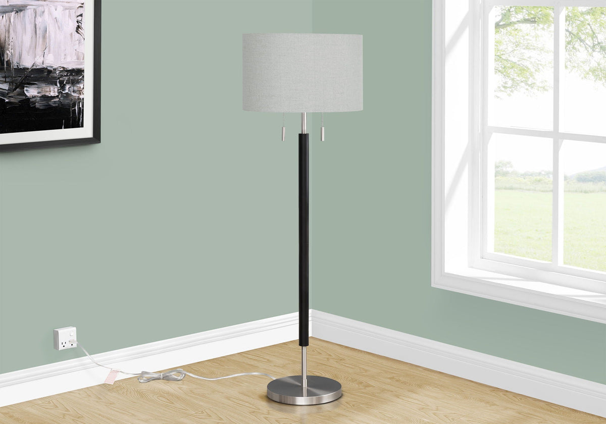 Floor Lamp Lighting with Dual Sockets - Black
