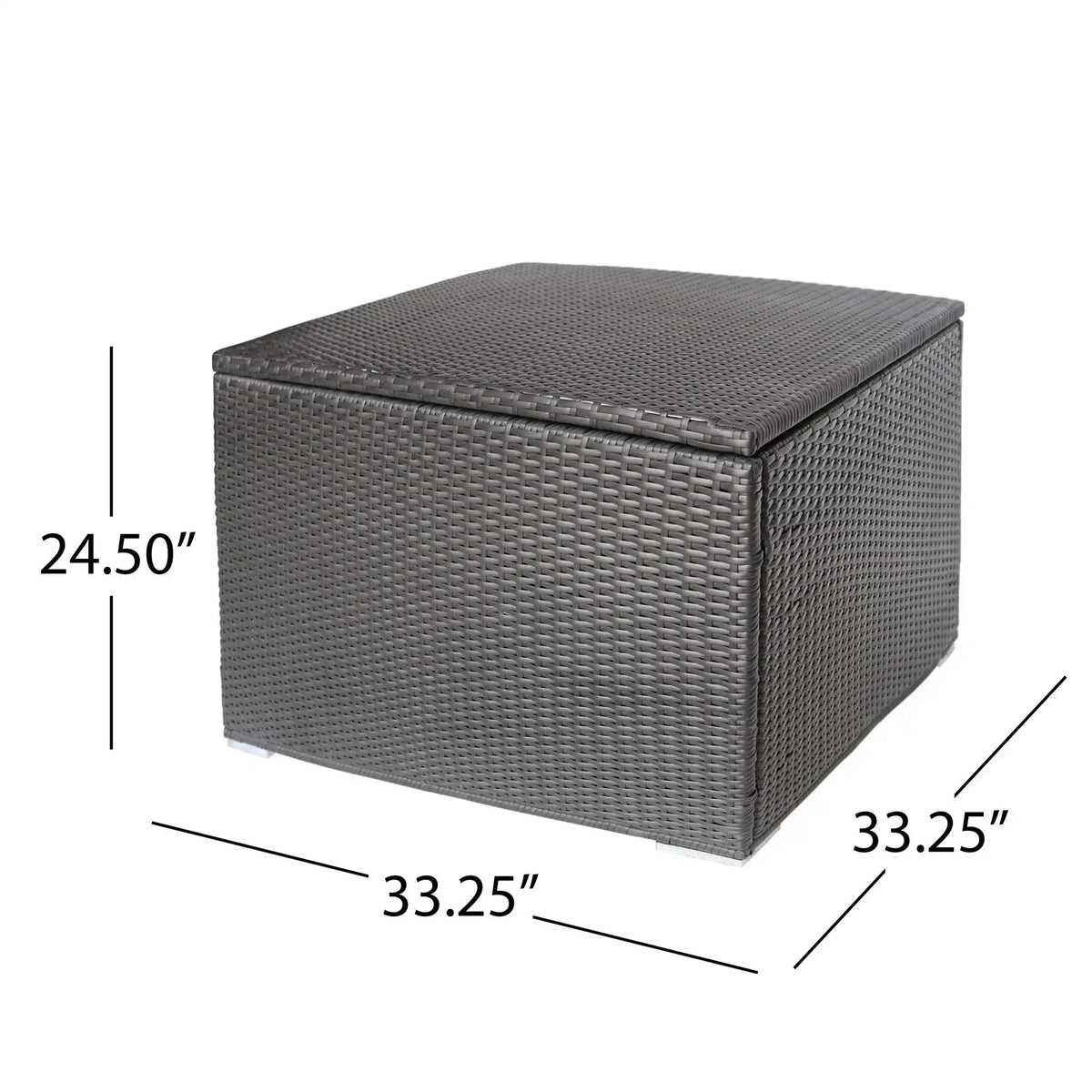 Santa Rosa Storage Table with Durable Polyethylene Rattan - Dark Gray
