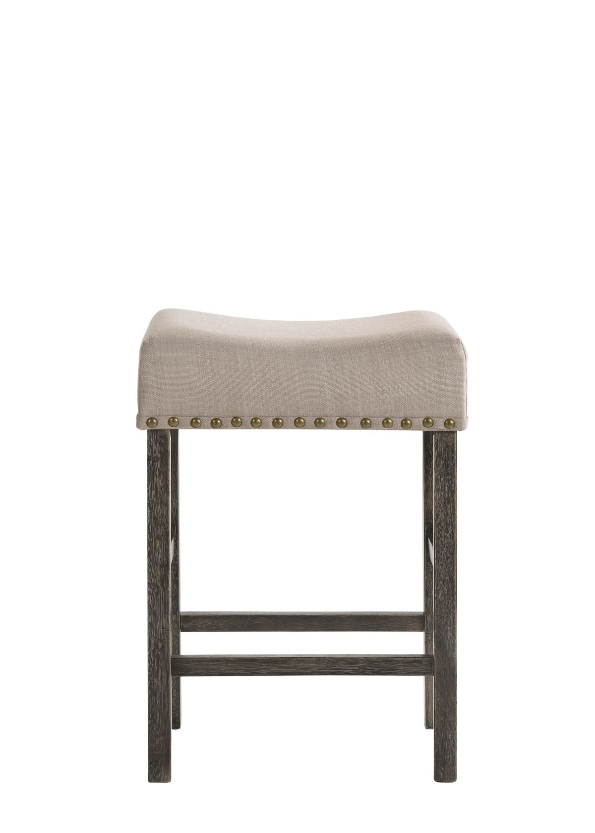 Gray Wood Counter Height Stool Set with Backless Design - Set of 2