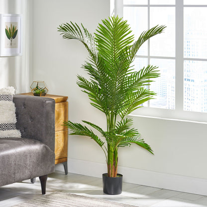 Artificial Palm Tree with Realistic Green Foliage - Green