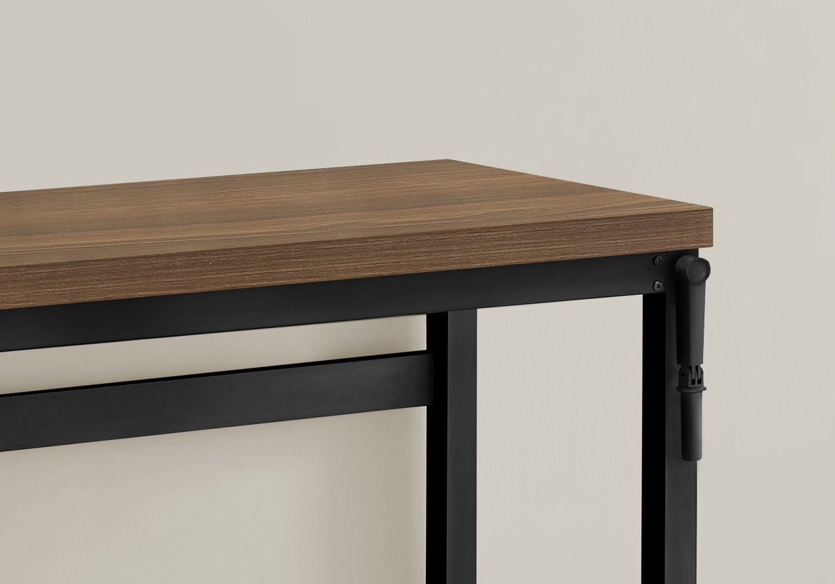 Adjustable Standing Computer Desk with Metal Construction - Black, White, or Dark Brown