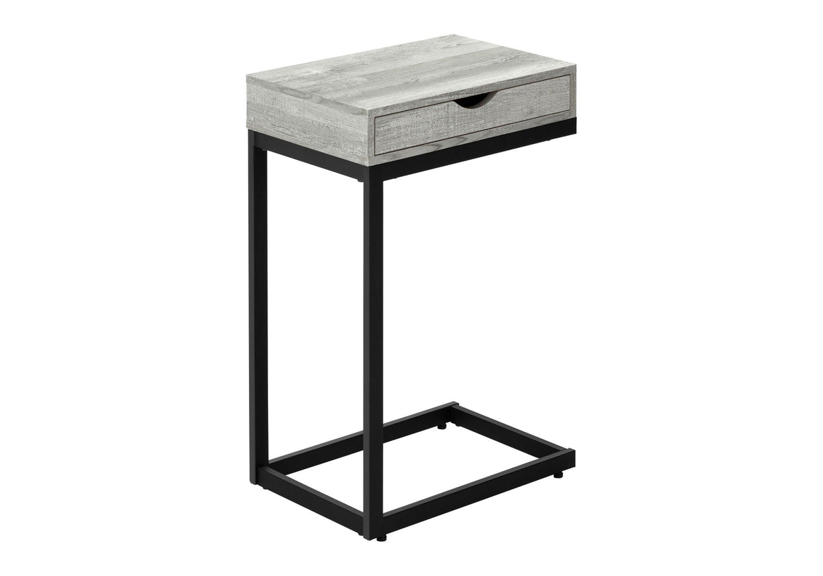 C-Shaped Accent Table with Storage Drawer – Multiple Colors
