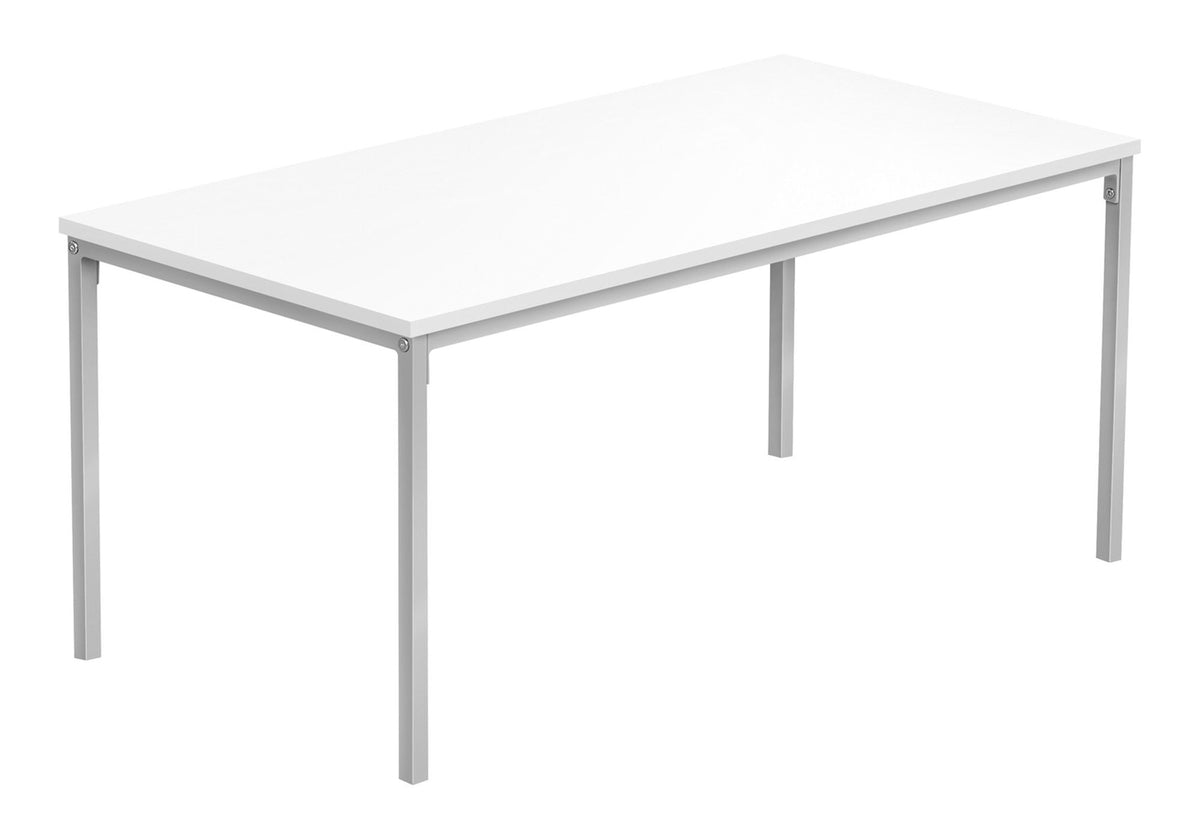 Rectangular Contemporary Coffee Table with Metal Legs - Light Brown, Dark Gray, or White