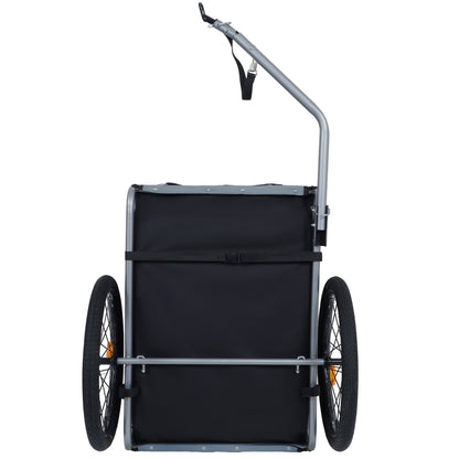 Large Folding Bike Trailer for Dogs with Mesh Ventilation - Gray