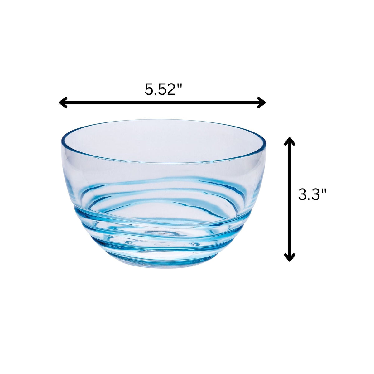 Swirl Acrylic Serving Bowls with Unbreakable Design - Light Blue or White