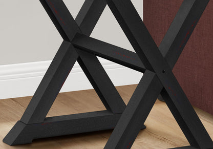 Compact Square Accent End Table with Trestle Base - White, Dark Brown, or Black