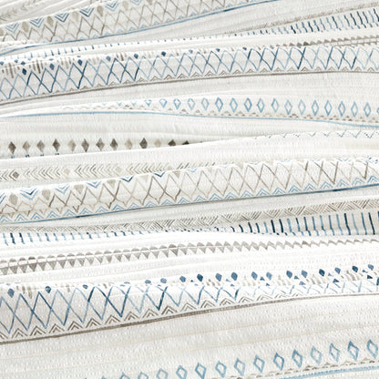 Printed Microfiber Seersucker Quilt Set with Reversible Design - Taupe/Blue