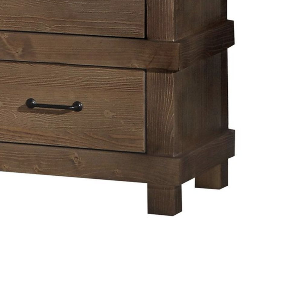 Adams Antique Nightstand with Two Drawers - Oak