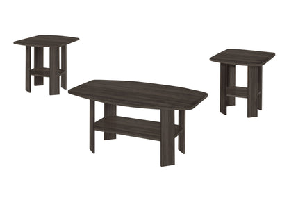 Transitional Oak Table Set with Practical Shelving - Dark Brown