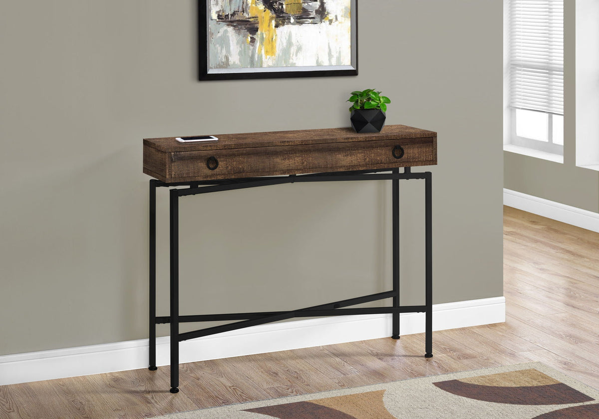 Accent Console Table with Functional Storage Drawer - Light Brown, Dark Brown, or Dark Gray