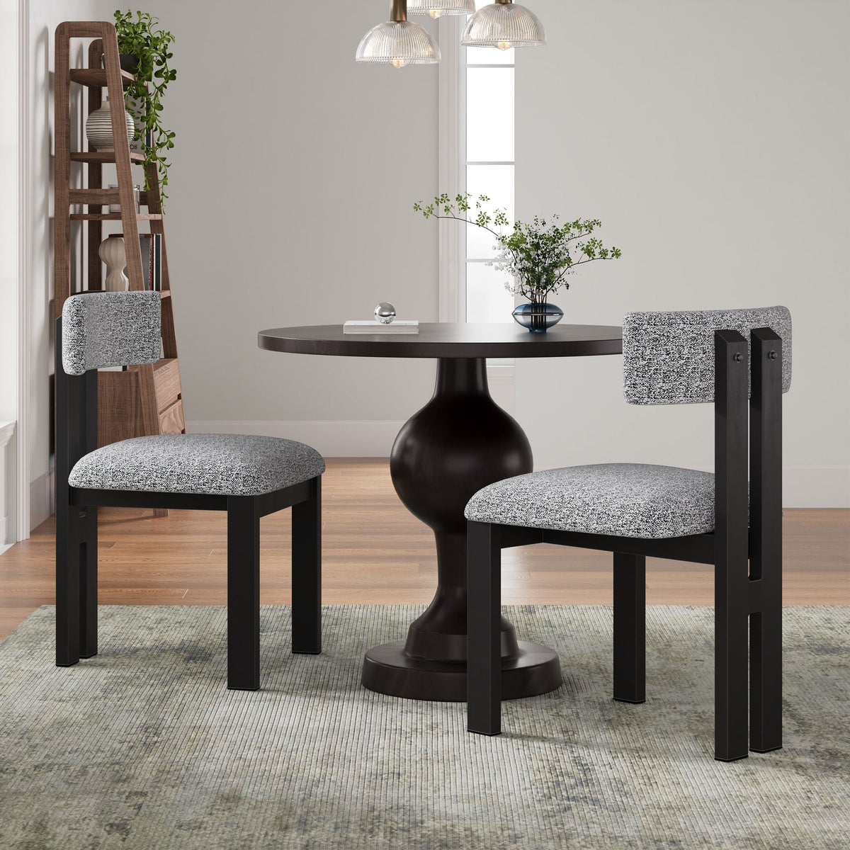 Modern Upholstered Armless Dining Chairs with Metal Legs - Multiple Colors