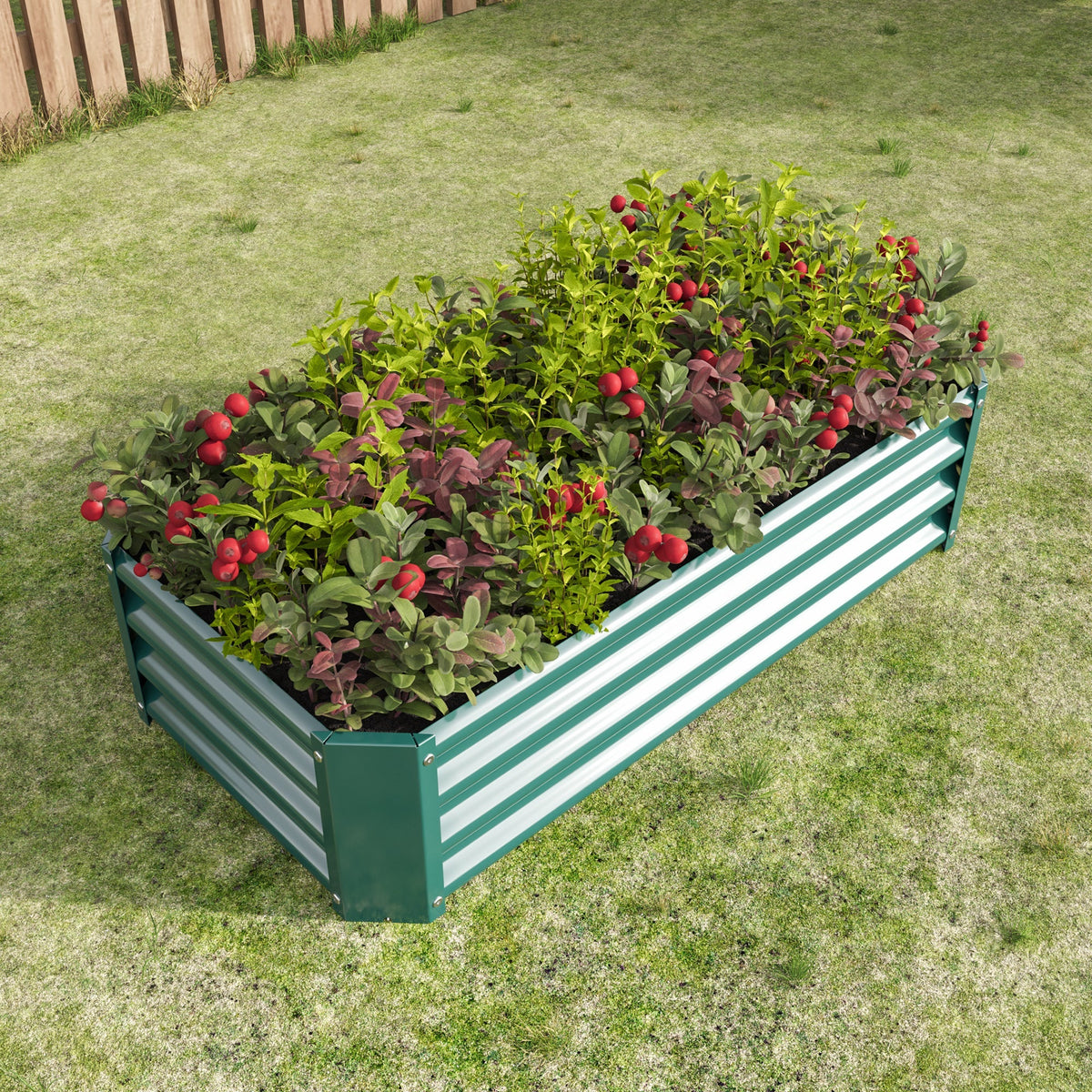 Metal Raised Garden Bed with Anti-Rust Coating - Green