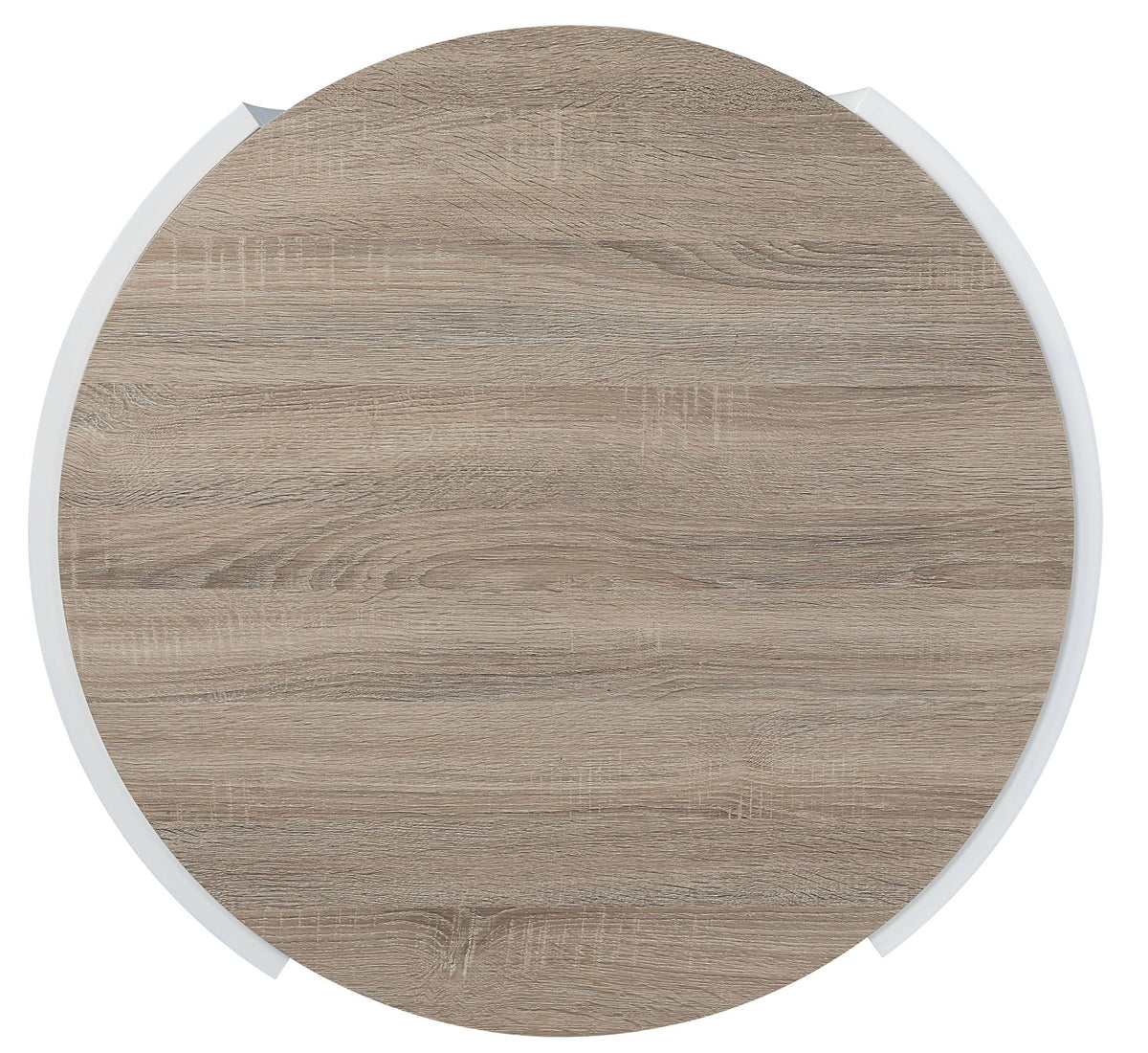 High Gloss End Table with Thick Tabletop - Light Brown