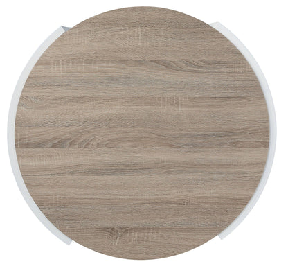 High Gloss End Table with Thick Tabletop - Light Brown