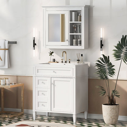 Bathroom Vanity with Medicine Cabinet and Storage - Multiple Colors