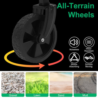 100L Collapsible Folding Wagon Cart With Adjustable Handle 220LBS Load Capacity Heavy Duty Foldable Utility Outdoor Wagon For Camping Shopping Garden