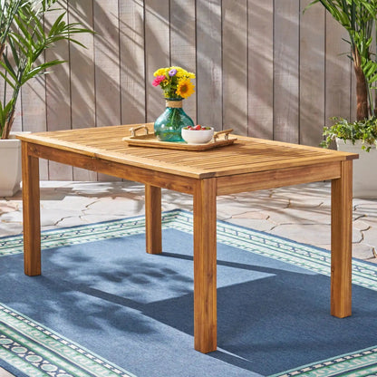 Outdoor Expandable Dining Table with Square Legs - Dark Gray or Light Brown
