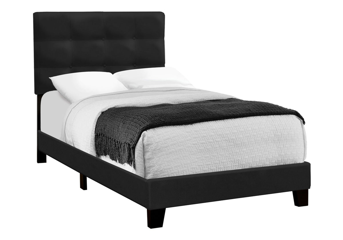 Transitional Upholstered Bed Frame with Tufted Fabric - Multiple Colors
