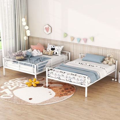 Steel Construction Bunk Bed with Convertible Design - Multiple Colors