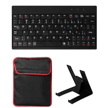 Tablet Sleeve with Stand, USB Mini Keyboard & Dual Pockets (Under 10")