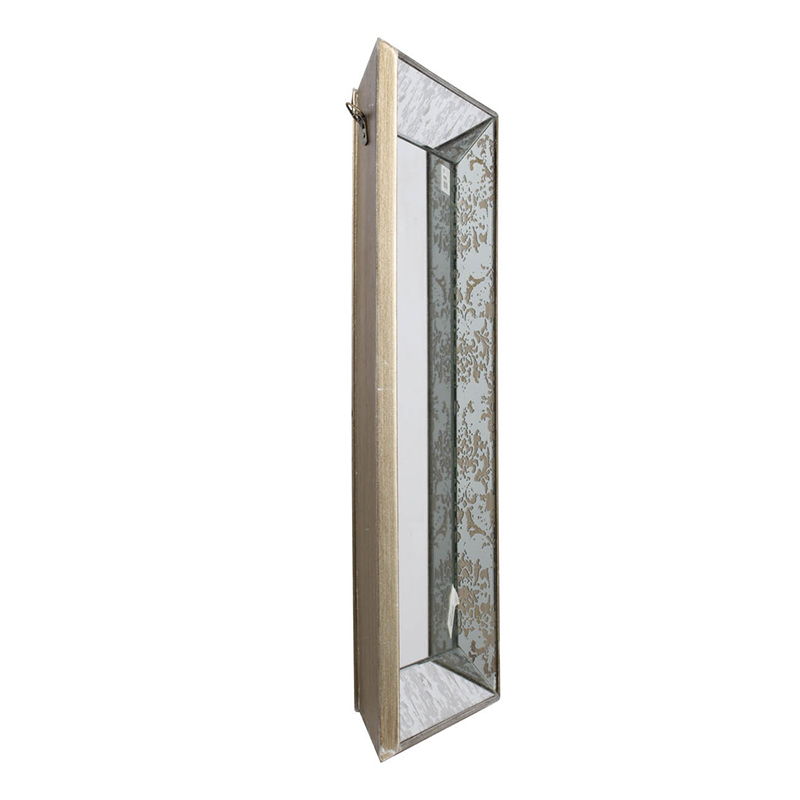 Antique Rectangle Mirror with Floral Accents - Pearl Silver