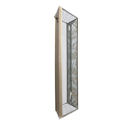 Antique Rectangle Mirror with Floral Accents - Pearl Silver