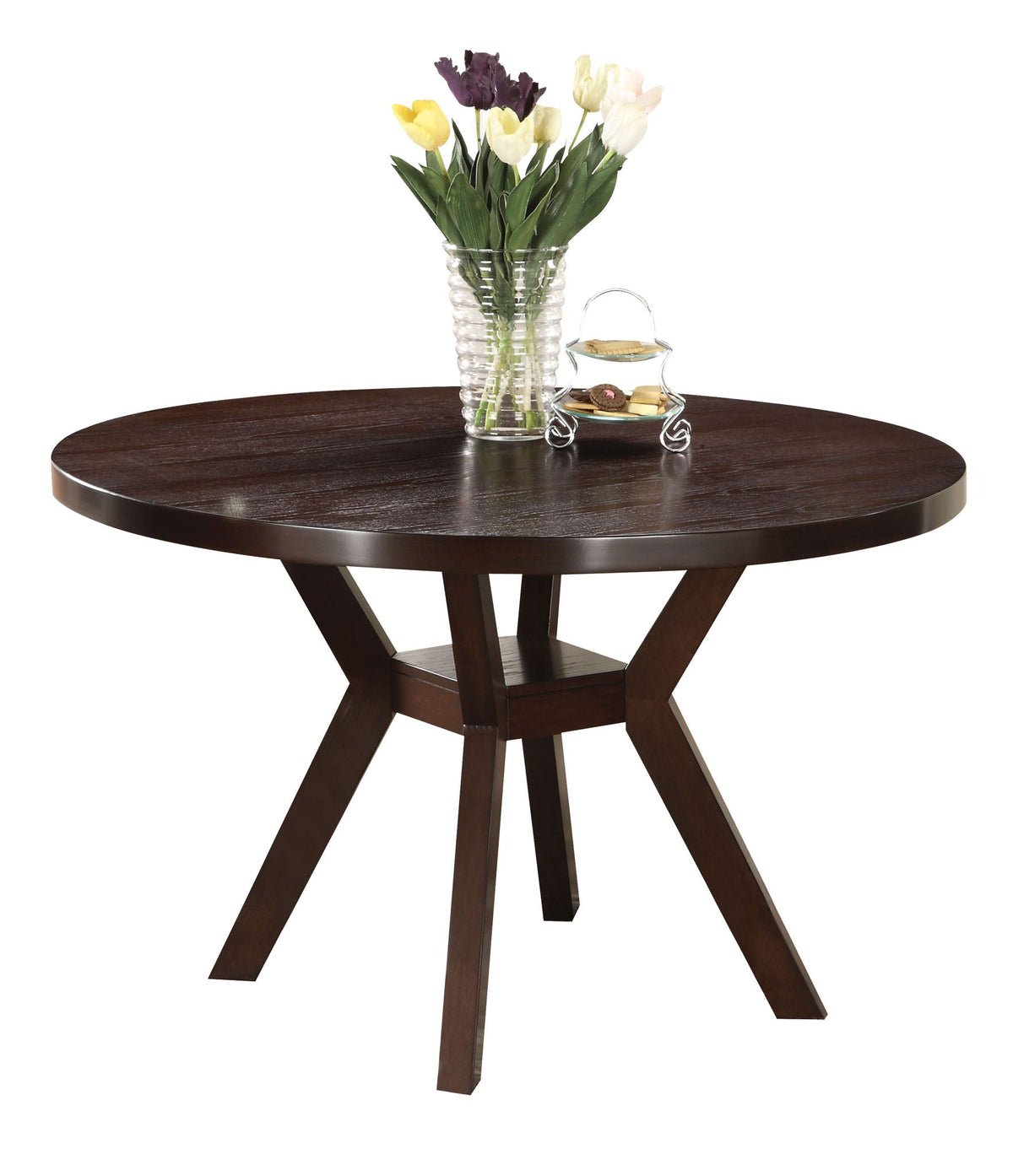 Drake Round Dining Table with Minimalist Design - Espresso