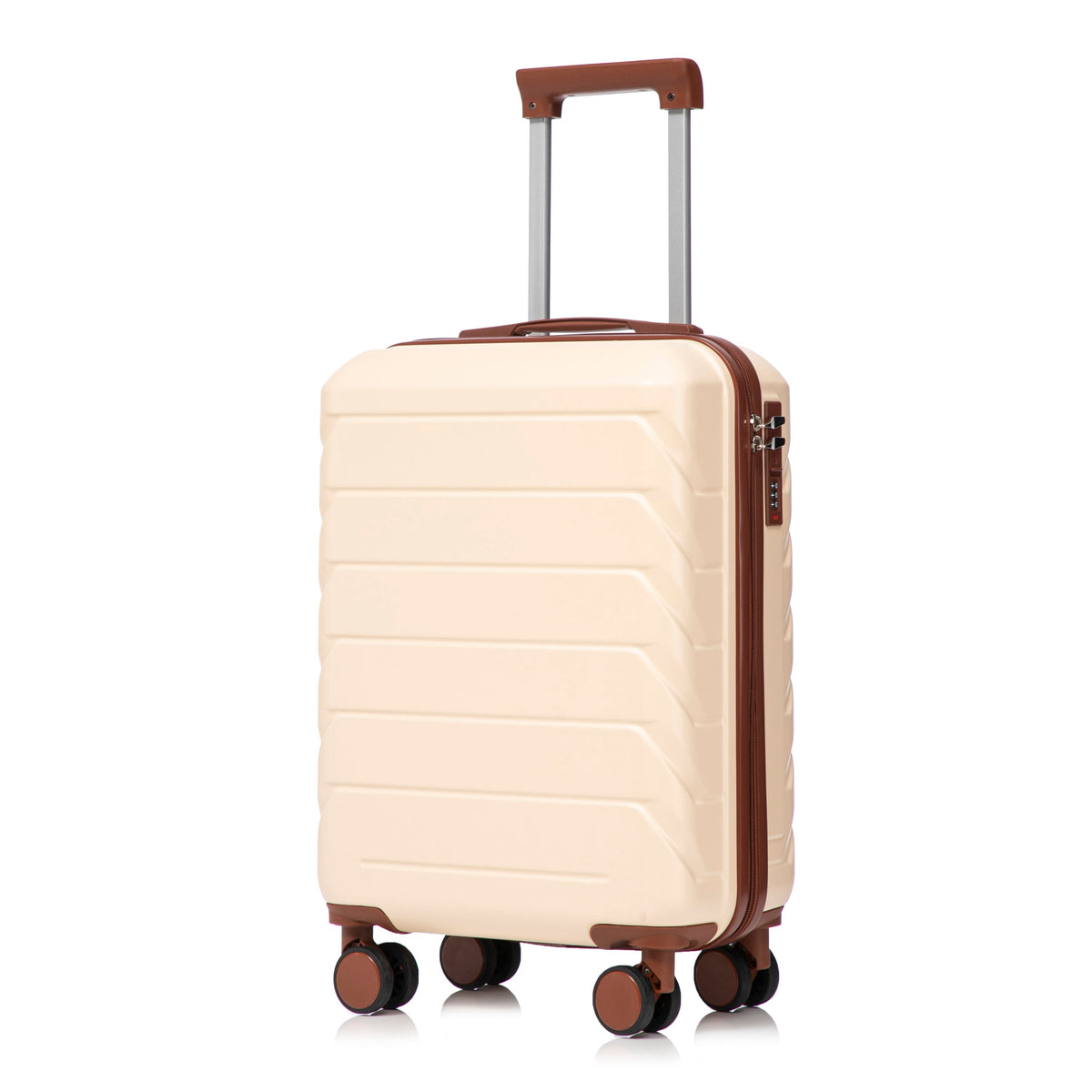 Beige 2-Piece Spinner Luggage Set with Hard Shell - Beige
