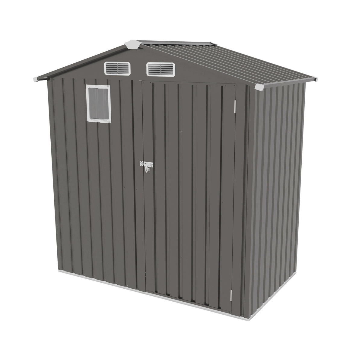Compact Outdoor Storage Shed with Lockable Door - Gray