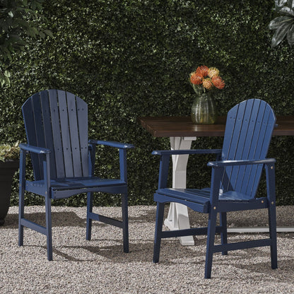 Weather Resistant Acacia Wood Adirondack Dining Chairs Set of 2 - Multiple Colors