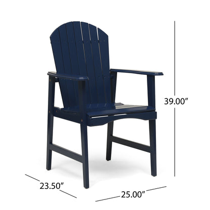 Weather Resistant Acacia Wood Adirondack Dining Chairs Set of 2 - Multiple Colors