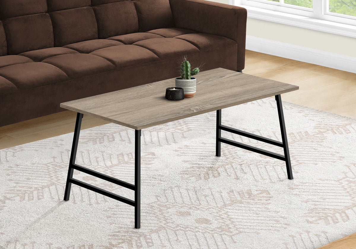 Modern Rectangular Coffee Table with Angled Legs - Light Brown, Gray or White