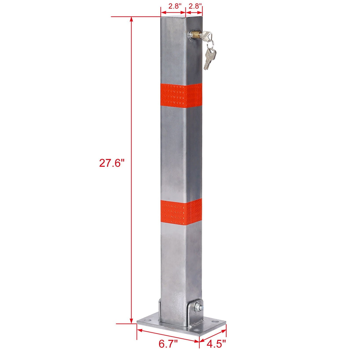 Square Parking Bollard Pole Barrier with Lock - Yellow or Dark Gray