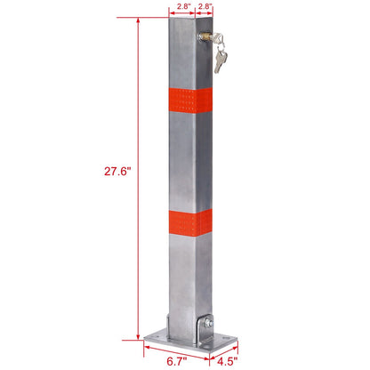 Square Parking Bollard Pole Barrier with Lock - Yellow or Dark Gray