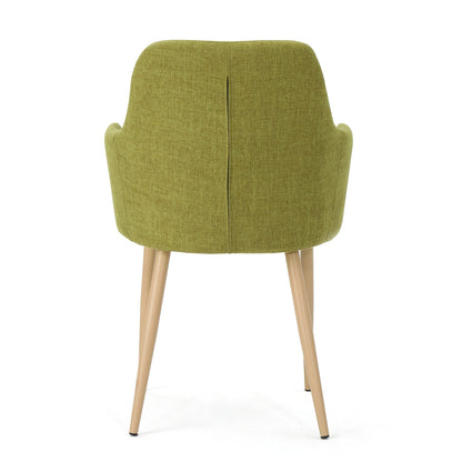 Elegant Dining Chair with Contoured Support - Orange, Dark Gray, Green