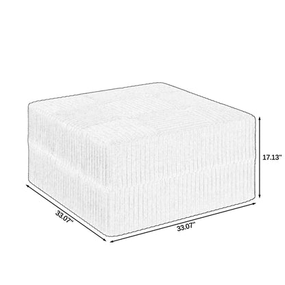 Modern Minimalist Ottoman Sofa Sleeper with Fabric Upholstery - Dark Gray or Black