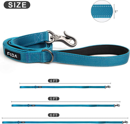 5 FT Heavy Duty Dog Leash with 2 Comfortable Padded Handles