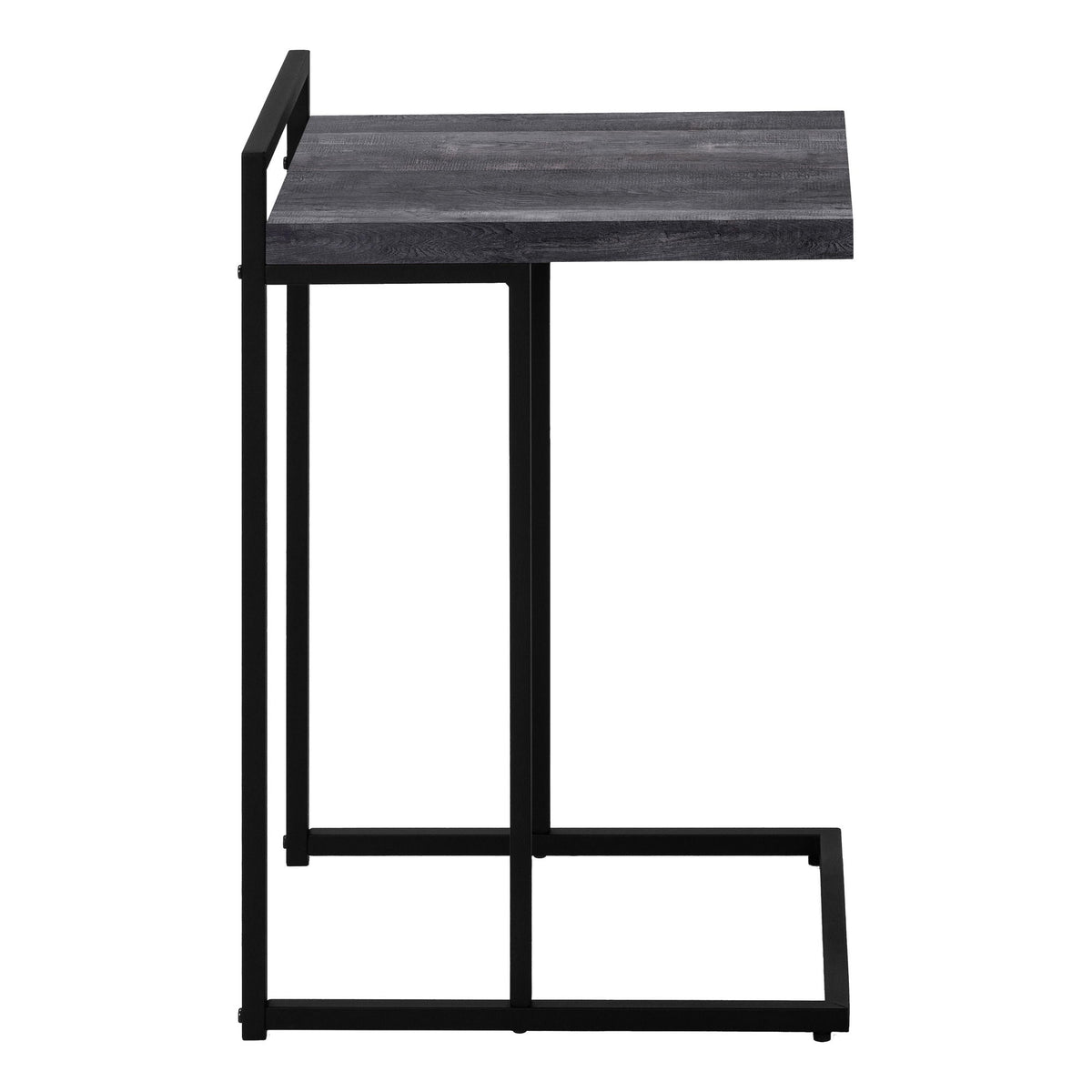 C-Shaped Accent Table with Metal Base - Versatile Wood-Look Top
