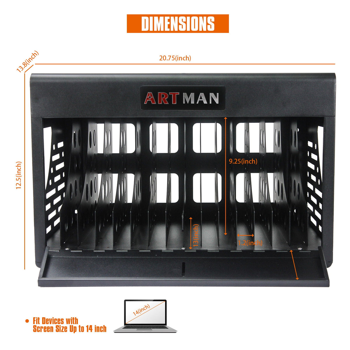 16 Bay Charging Cabinet with Locking Storage - White or Black