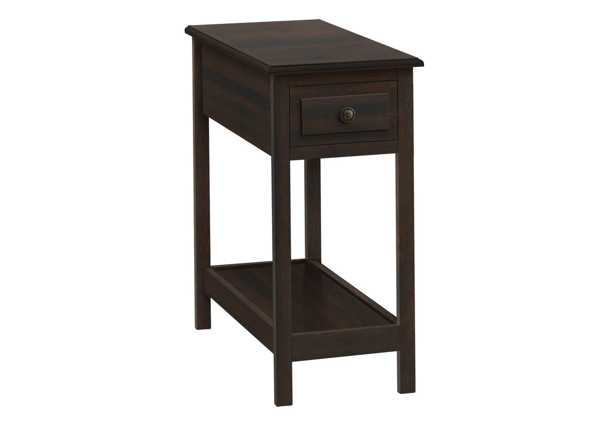 2 Tier End Table with Storage Drawer - Walnut